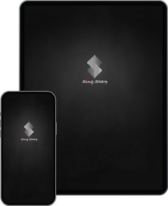 Sing Sharp singing lessons app on mobile and tablet devices